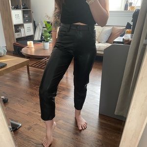 Abercrombie and Fitch vegan leather Ankle Straight Pant